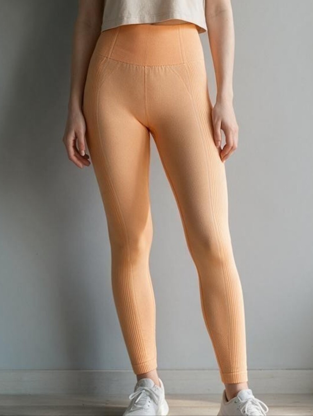 Gymshark Peach Ribbed High-Waist Leggings